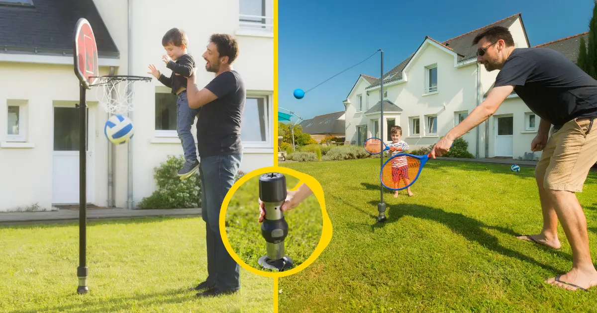 Basketbal of speedball, eenvoudig van activiteit wisselen met één beweging