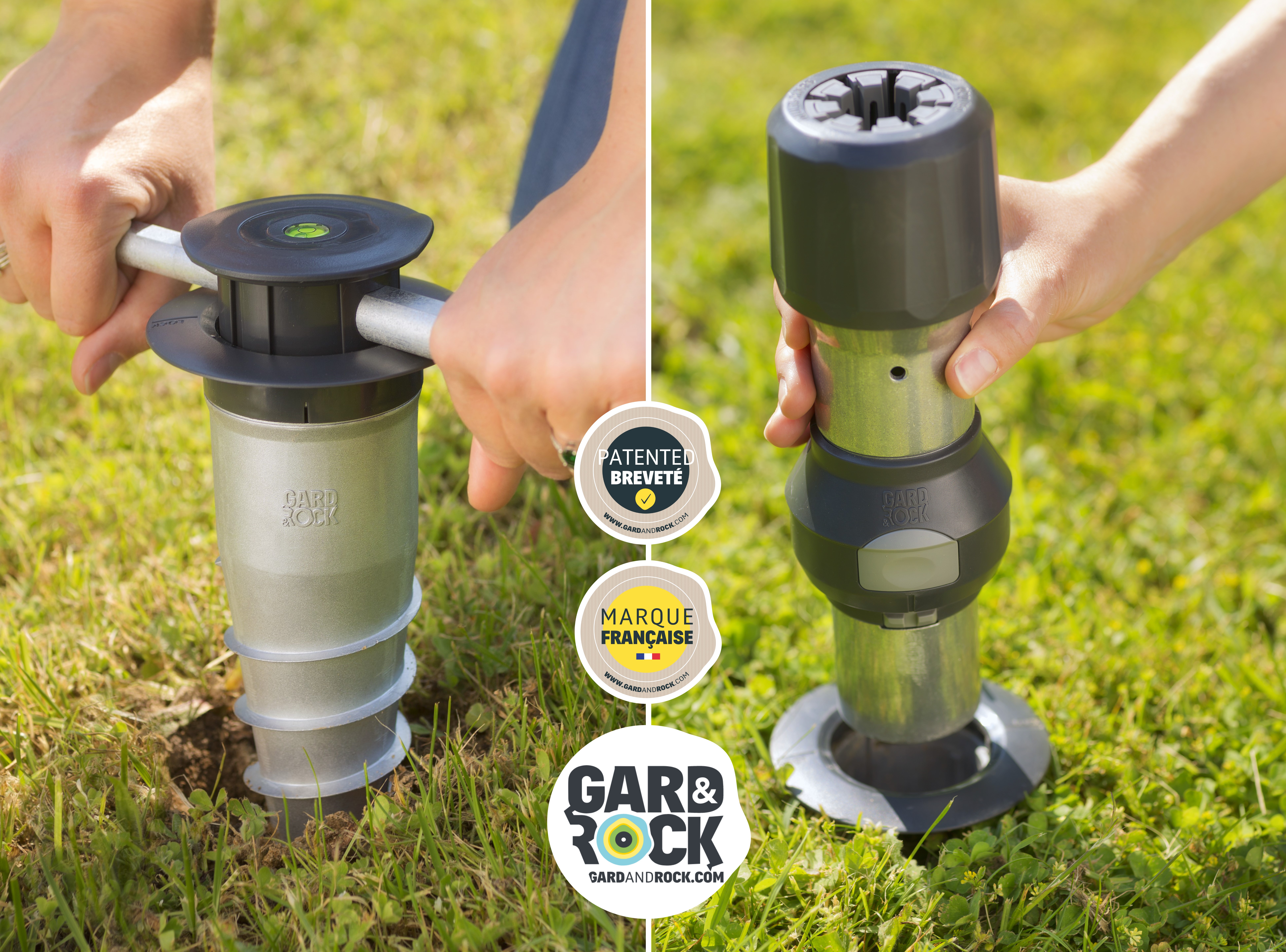 Grondanker wordt in de grond geschroefd met de parasolhouder vastgeklikt