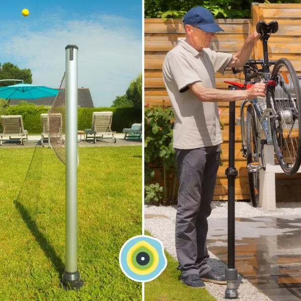 Ancrage au sol poteaux tennis Gard&Rock et atelier vélo