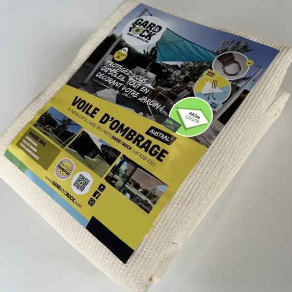 Premium schaduwdoek met hoge dichtheid, effectieve zonbescherming voor terras en buitenruimtes.