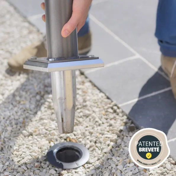 Ruimtebesparende bevestiging voor zweefparasol op terras, UV-bescherming voor buitengebruik