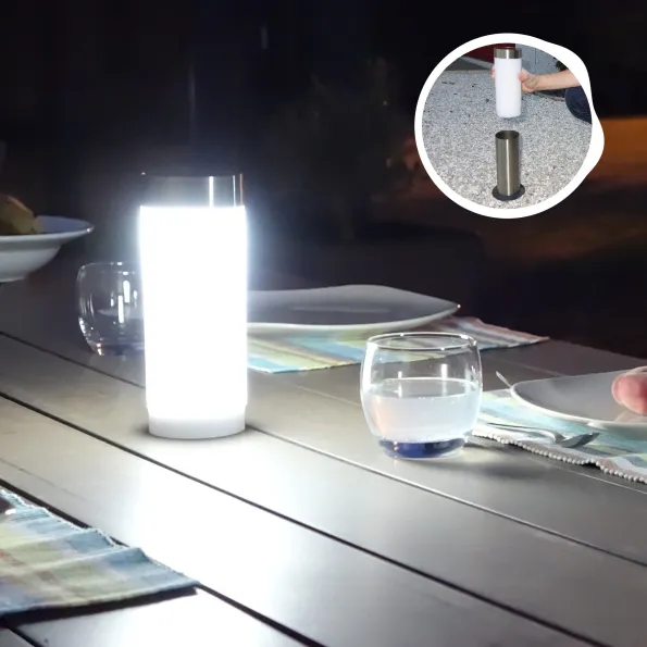 Lanterne LED amovible, lampe solaire nomade pour table ou éclairage d’ambiance