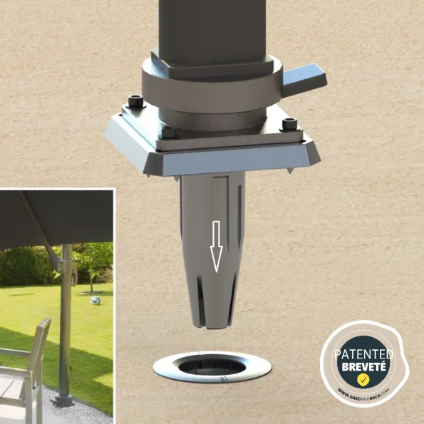 Afneembare, offset parasolvoet Gard&Rock