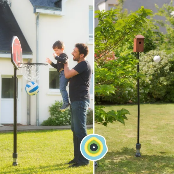 Ancrage au sol panier de basket et jeu enfant Gard&Rock